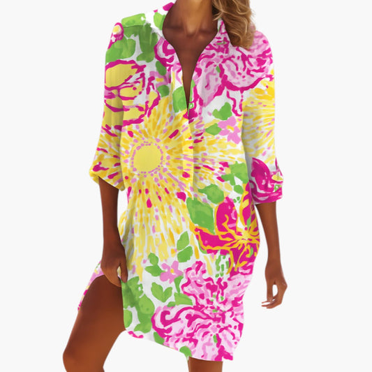 Elegant Button-Front Women’s Shirt Dress