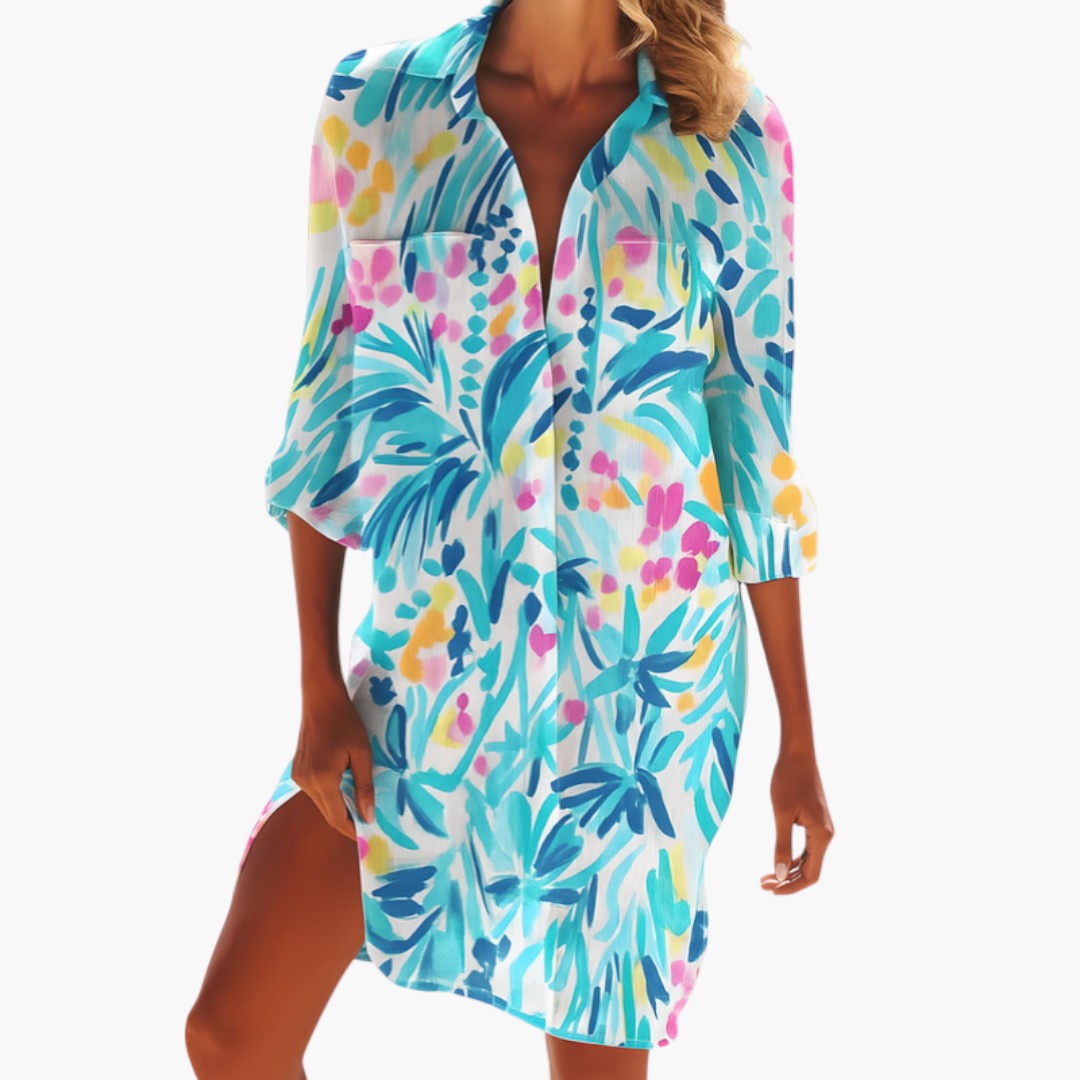 Elegant Button-Front Women’s Shirt Dress