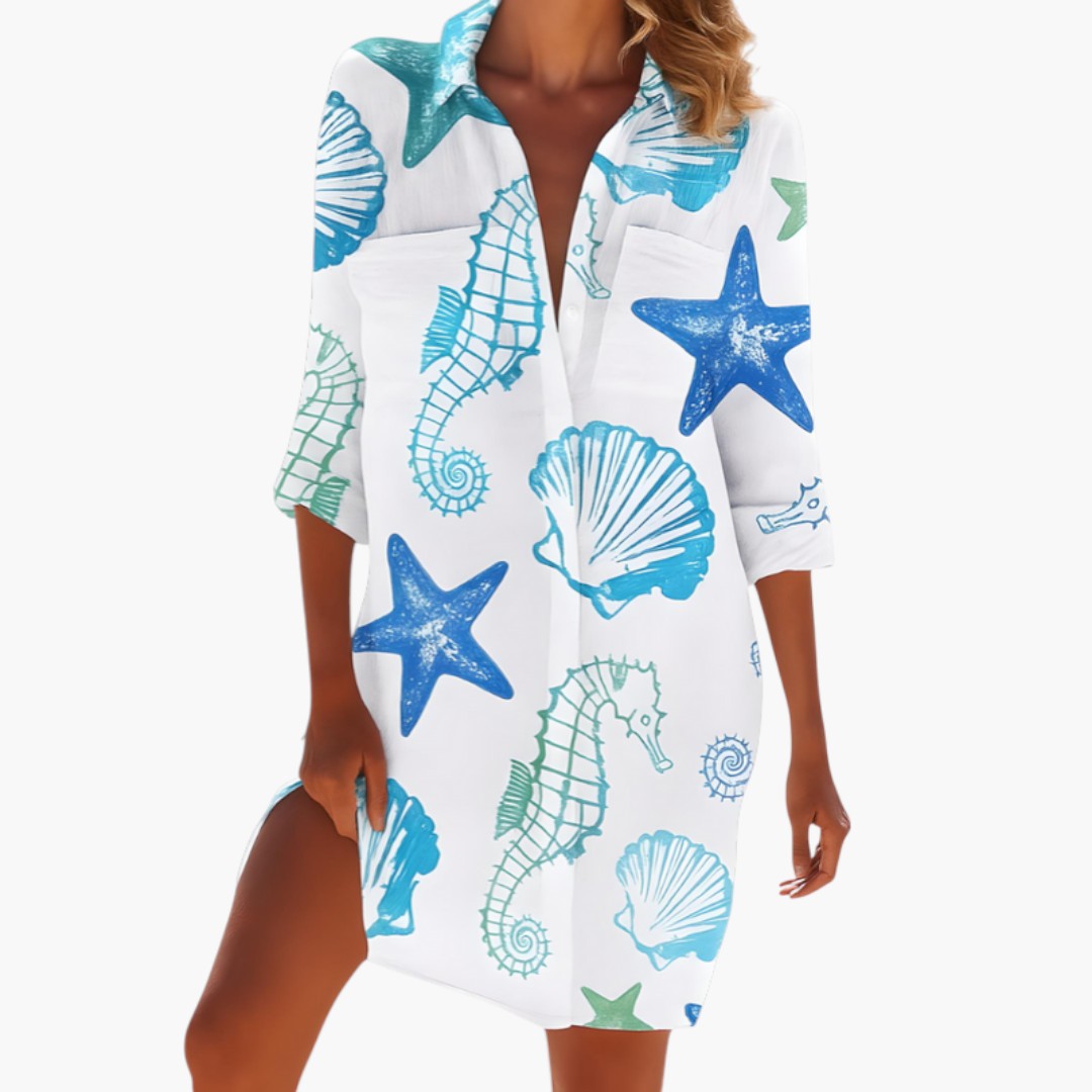 Elegant Button-Front Women’s Shirt Dress