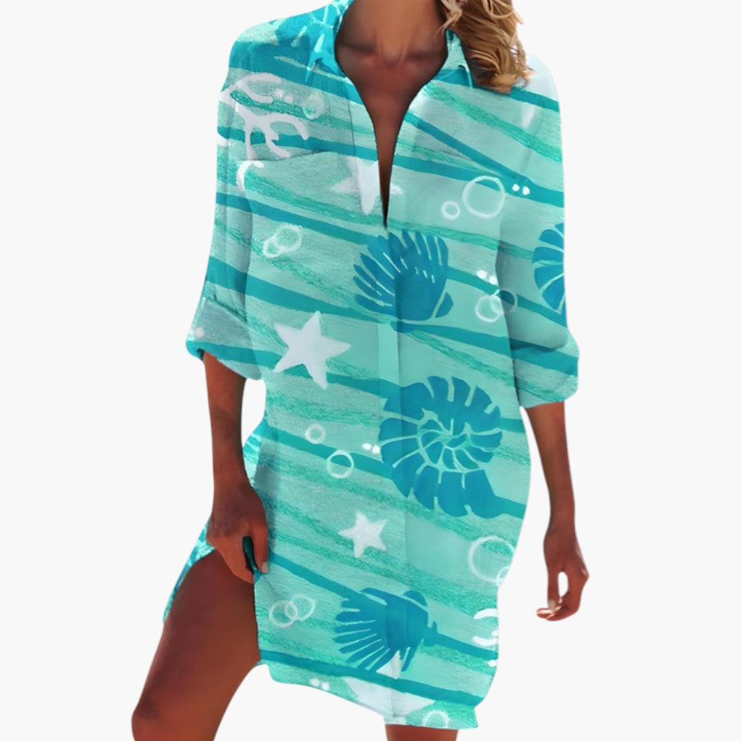 Elegant Button-Front Women’s Shirt Dress