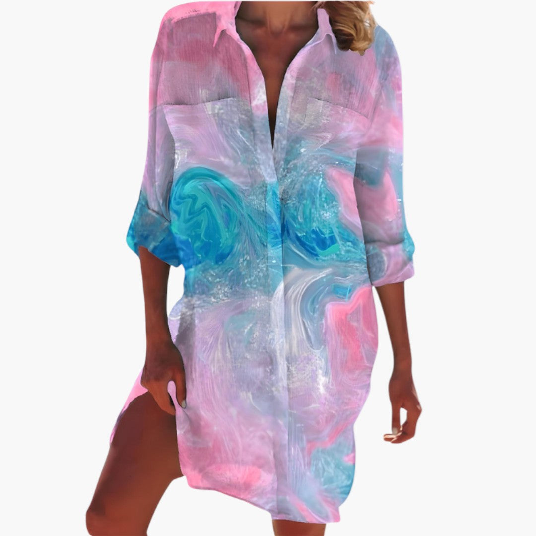 Elegant Button-Front Women’s Shirt Dress