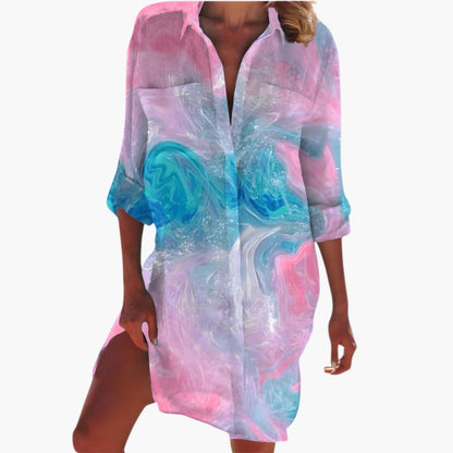 Elegant Button-Front Women’s Shirt Dress