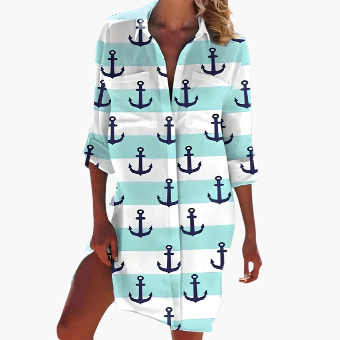 Elegant Button-Front Women’s Shirt Dress