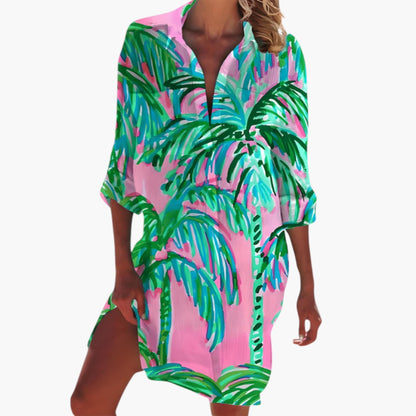 Elegant Button-Front Women’s Shirt Dress