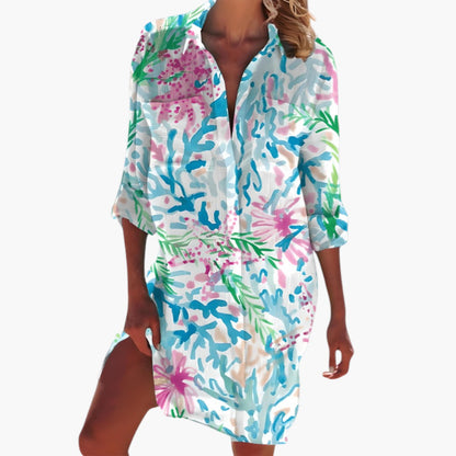 Elegant Button-Front Women’s Shirt Dress