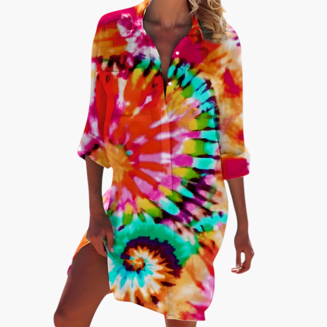 Elegant Button-Front Women’s Shirt Dress