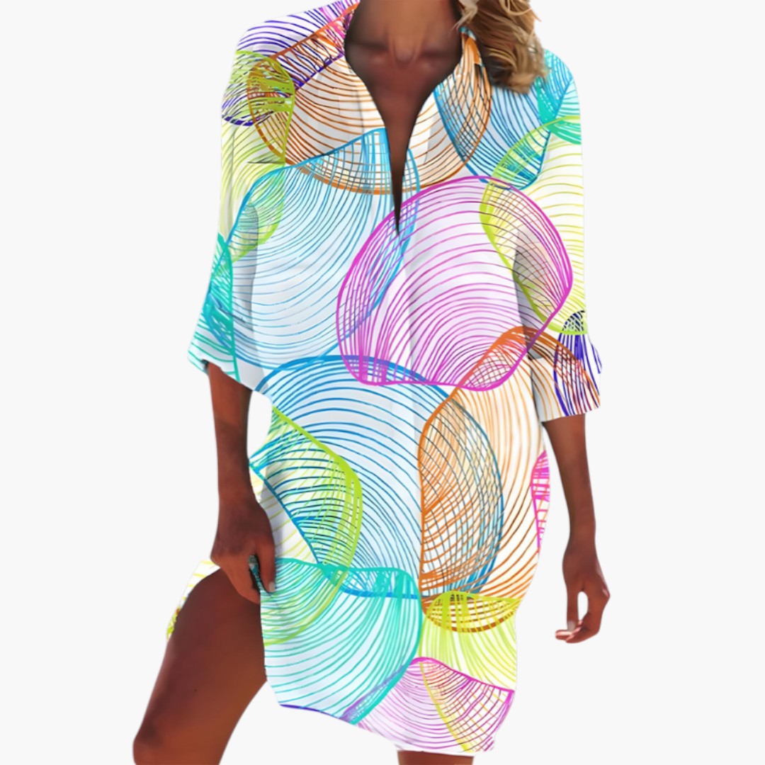 Elegant Button-Front Women’s Shirt Dress