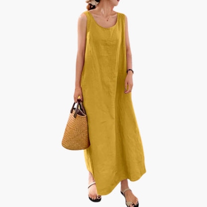 Sleeveless Women’s Maxi Dress Round Neck