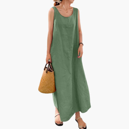 Sleeveless Women’s Maxi Dress Round Neck