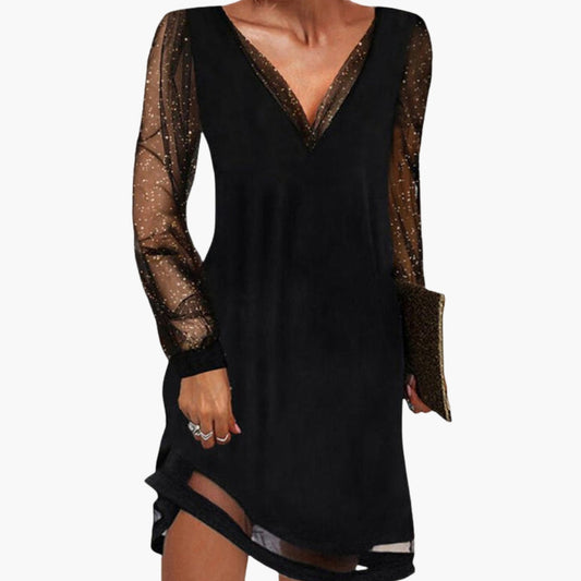 Elegant Sequin Sleeve Cocktail Dress