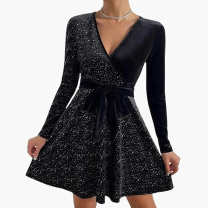 Elegant V-Neck Cross-Front Cocktail Dress