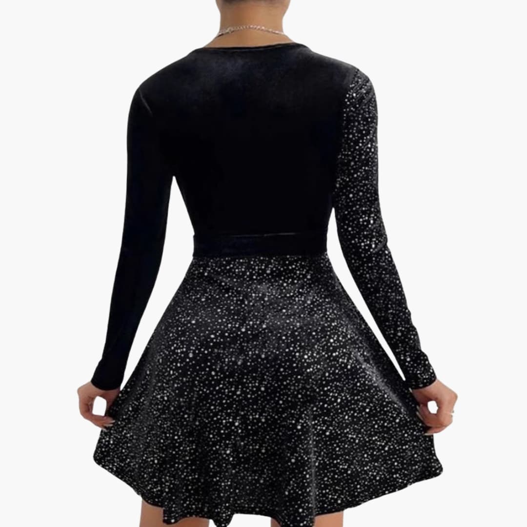 Elegant V-Neck Cross-Front Cocktail Dress