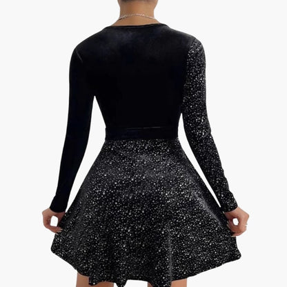 Elegant V-Neck Cross-Front Cocktail Dress