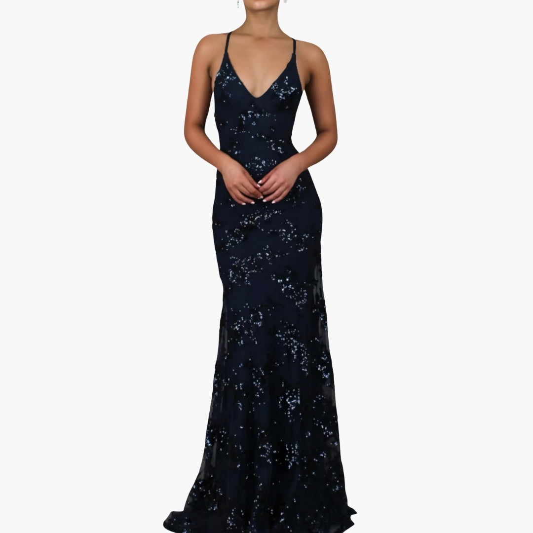 Sparkling Spaghetti Strap Sequin Dress