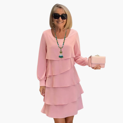 Elegant Layered Long Sleeve Women’s Dress