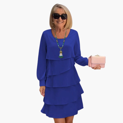 Elegant Layered Long Sleeve Women’s Dress