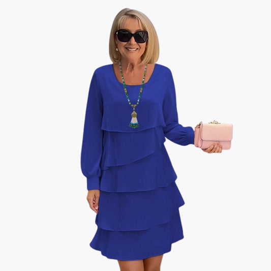 Elegant Layered Long Sleeve Women’s Dress