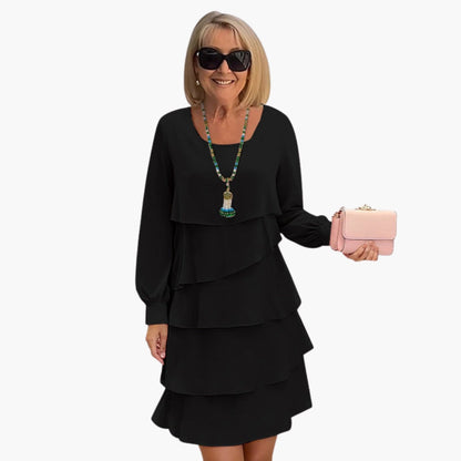 Elegant Layered Long Sleeve Women’s Dress