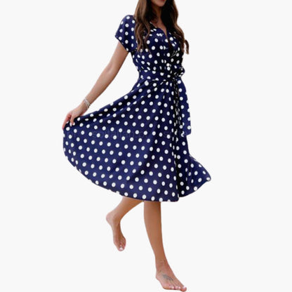 Elegant Short Sleeve V-Neck Dress