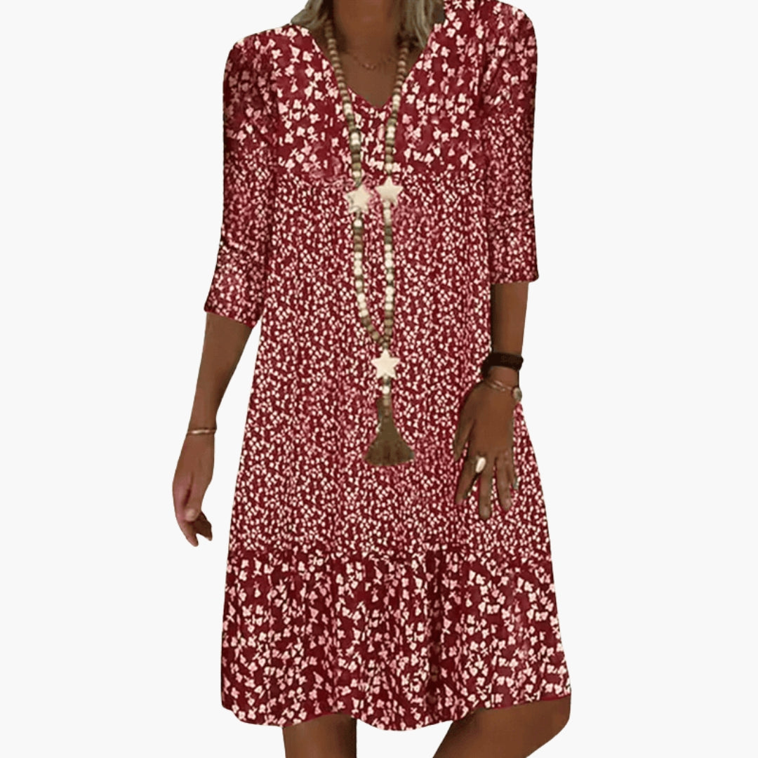 Printed Three-Quarter Sleeve Women’s Robe