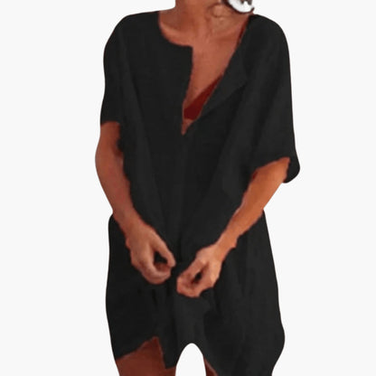 Elegant V-Neck Women’s Tunic Dress