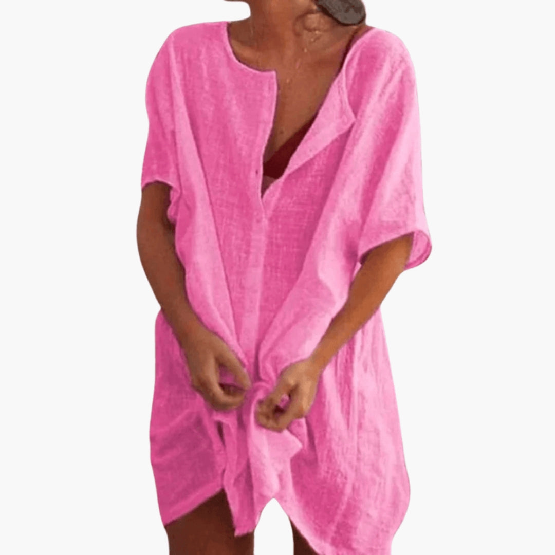 Elegant V-Neck Women’s Tunic Dress