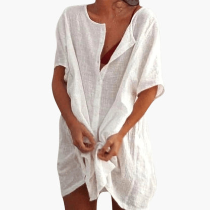 Elegant V-Neck Women’s Tunic Dress