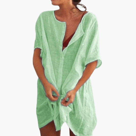 Elegant V-Neck Women’s Tunic Dress