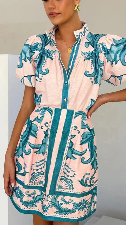 Kelsey Floral Linen Cocktail Dress for Women