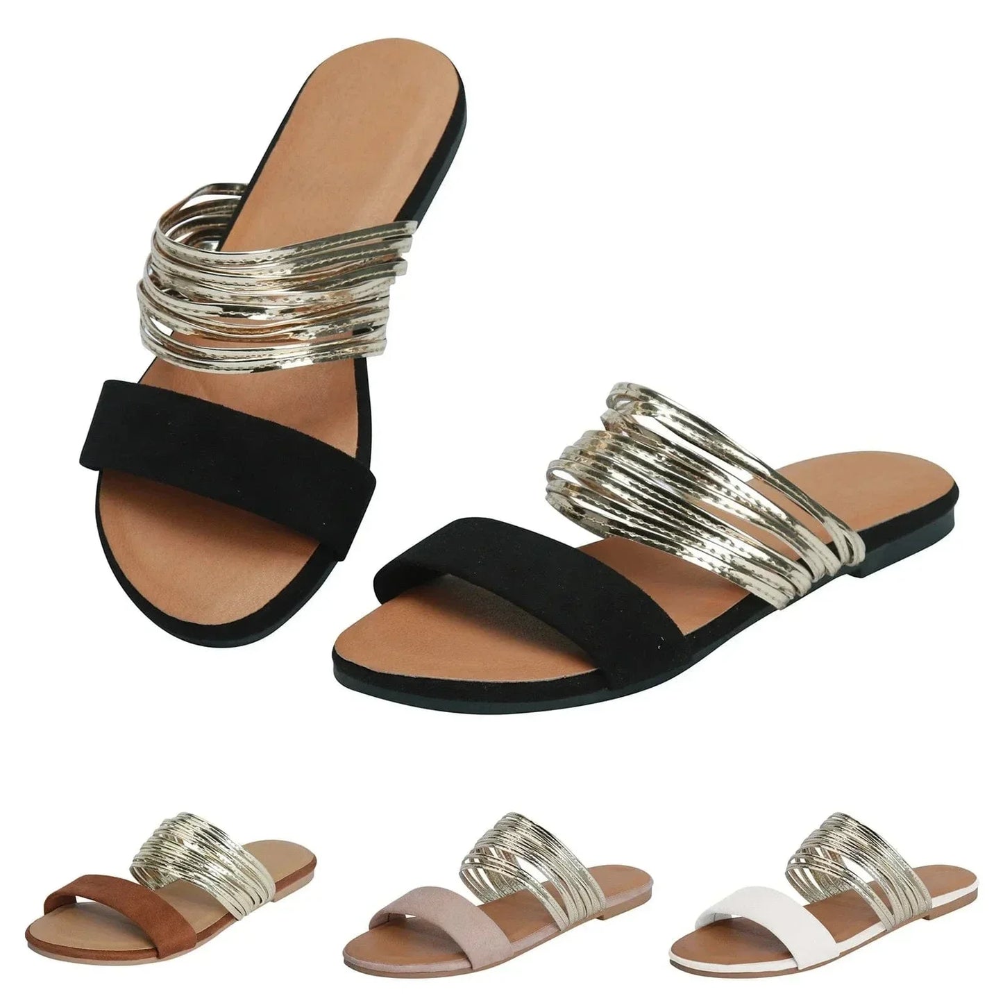 Slip-On Flat Summer Sandals for Women