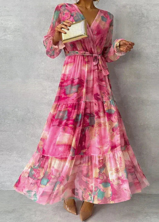 Women's Elegant Floral Print Maxi Dress