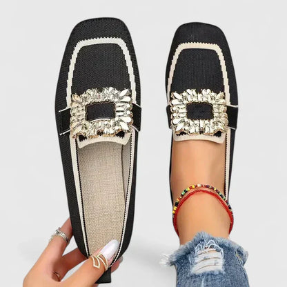 Square Toe Loafers Slip-On Flats for Women