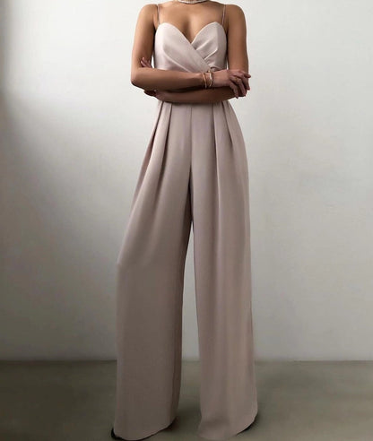 Elegant Spaghetti Strap Wide-Leg Jumpsuit for Women