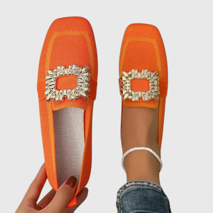 Square Toe Loafers Slip-On Flats for Women