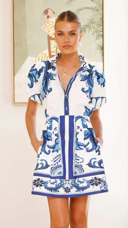 Kelsey Floral Linen Cocktail Dress for Women
