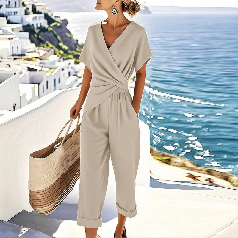 Wrap Front Two-Piece Set for Women | Elegant Trouser Outfit
