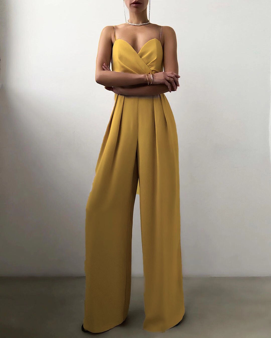 Elegant Spaghetti Strap Wide-Leg Jumpsuit for Women