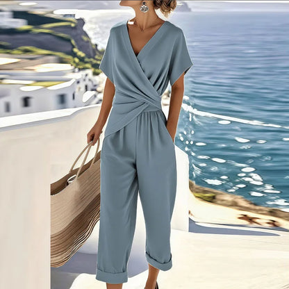 Wrap Front Two-Piece Set for Women | Elegant Trouser Outfit