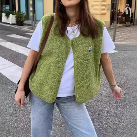 Women's Cozy Oversized Vest with Relaxed Fit and Warm