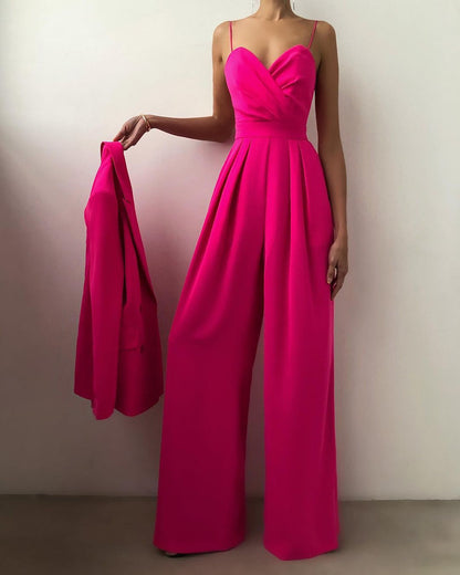 Elegant Spaghetti Strap Wide-Leg Jumpsuit for Women