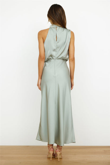 Elegant Maxi Dress Asymmetrical Neckline