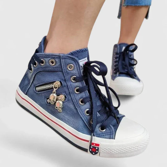 Orthopedic Comfort Shoes for Women - Denim & Navy Blue
