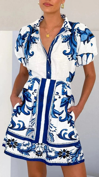Kelsey Floral Linen Cocktail Dress for Women