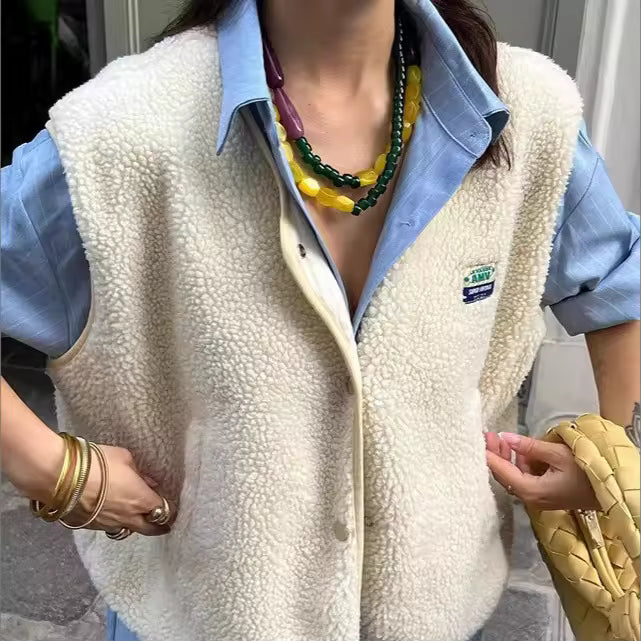 Women's Cozy Oversized Vest with Relaxed Fit and Warm