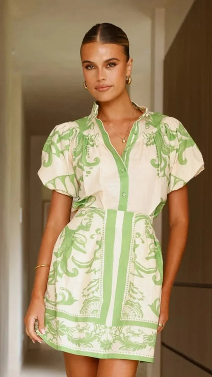 Kelsey Floral Linen Cocktail Dress for Women