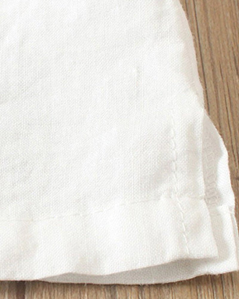 Women's Casual Button Detail Blouse with Rolled Short Sleeves