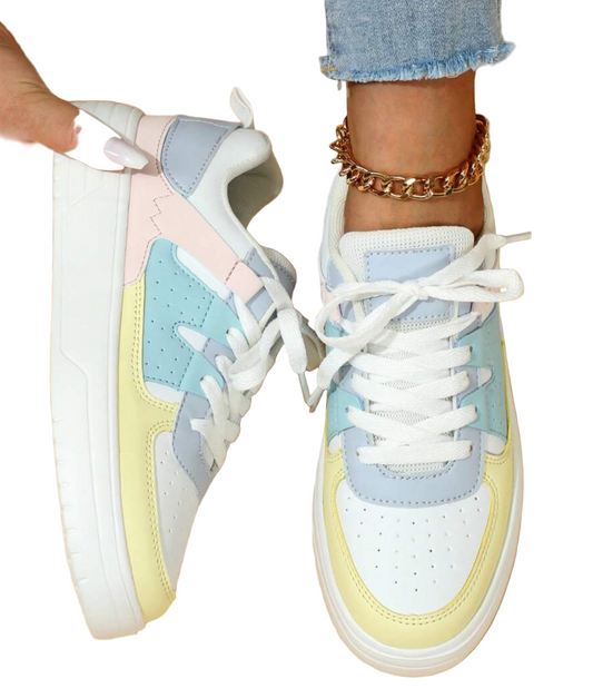 Chunky Platform Sneakers Casual Lace-Up Shoes