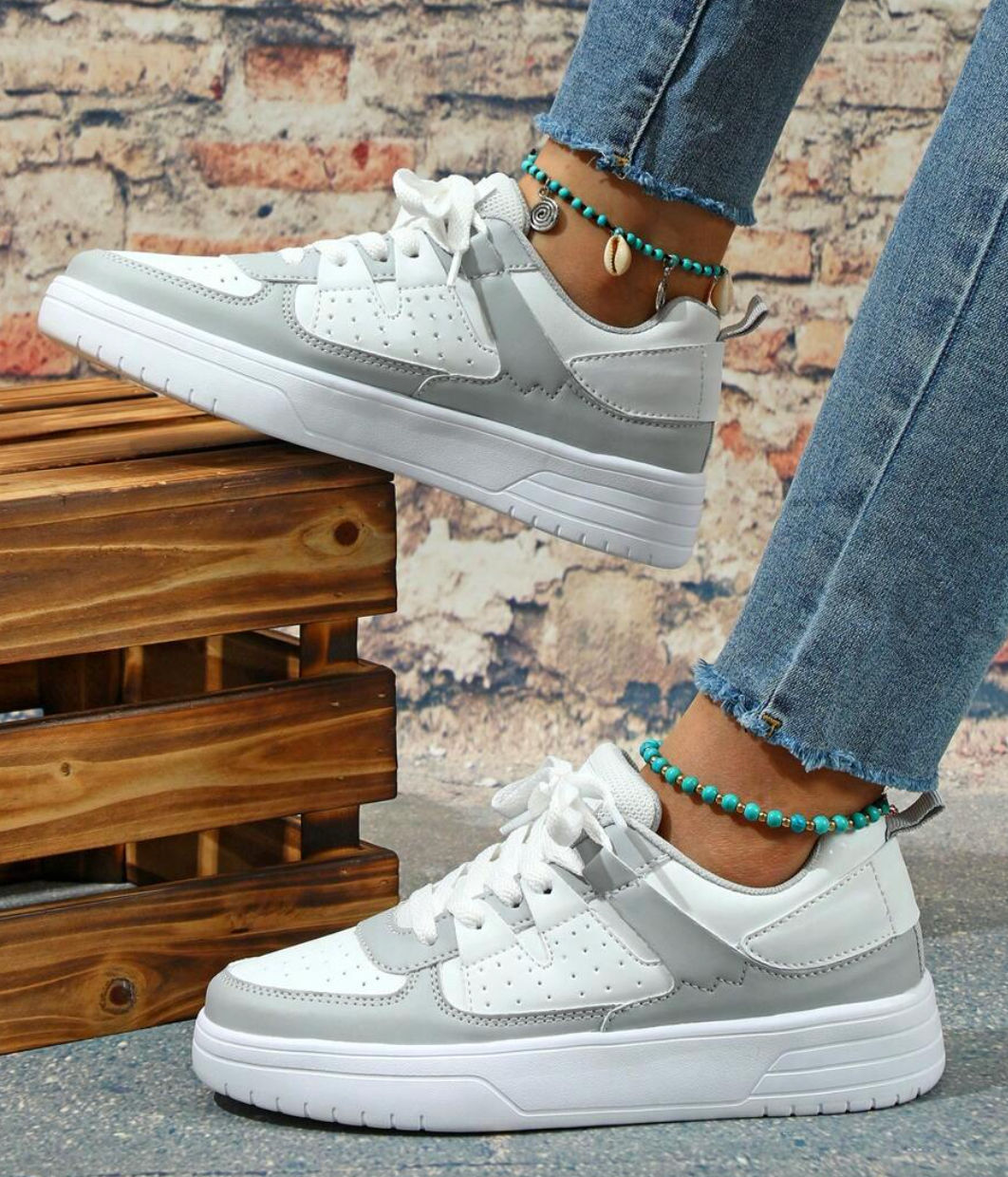 Chunky Platform Sneakers Casual Lace-Up Shoes