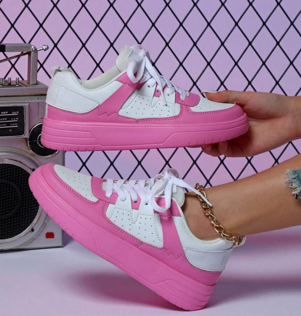Chunky Platform Sneakers Casual Lace-Up Shoes