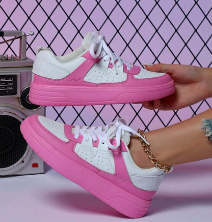 Chunky Platform Sneakers Casual Lace-Up Shoes